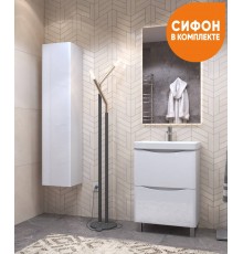 Мебель для ванной комнаты Vigo Glem 70, напольная, белая, раковина Velvex 9595 70