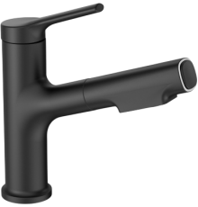 Смеситель для раковины Wonzon   Woghand WW-A40862-MB с выдвижным изливом, черный матовый