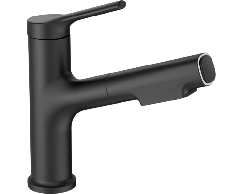 Смеситель для раковины Wonzon   Woghand WW-A40862-MB с выдвижным изливом, черный матовый