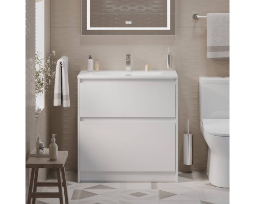 Тумба с раковиной BelBagno Kraft 39 80 напольная, bianco opaco, раковина BB-8099-3-80 Тумба с раковиной BelBagno Kraft 39 80 напольная, bianco opaco, раковина BB-8099-3-80