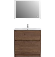Мебель для ванной комнаты BelBagno Kraft 80 напольная, rovere tabacco, раковина LOV-800-LVB