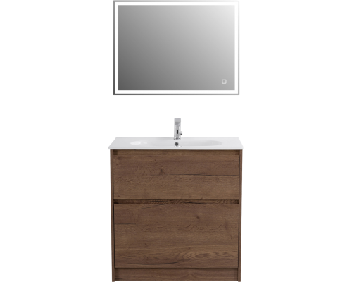 Мебель для ванной комнаты BelBagno Kraft 80 напольная, rovere tabacco, раковина LOV-800-LVB