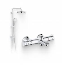 Душевой комплект Термостат Grohe Grohtherm 800 34576000 для ванны с душем + Стойка New Tempesta System 26381001