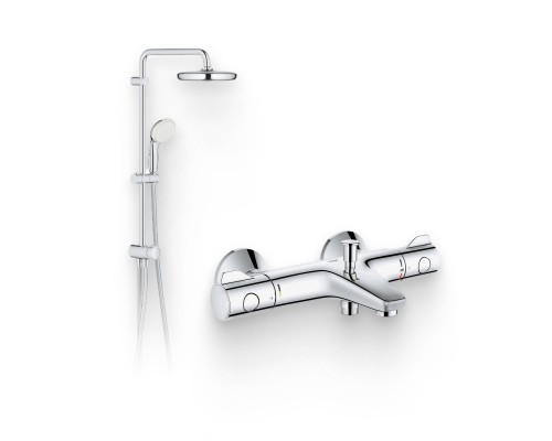 Душевой комплект Термостат Grohe Grohtherm 800 34576000 для ванны с душем + Стойка New Tempesta System 26381001