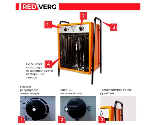 Воздухонагреватель электрический REDVERG RD-EHS22/380 Воздухонагреватель электрический REDVERG RD-EHS22/380