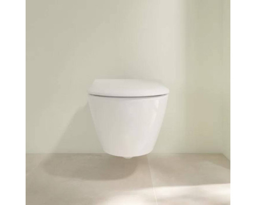 VilleroyBoch Subway 2.0, Унитаз подвесной 370*560*365, безободковый, в комплекте сиденье SlimSeat, микролифт, цвет альпийский белый. 5614R201