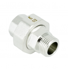 Сгон американка, ELSEN, TIN латунь, прямой, НВ, 1/2, 1/2, с плоским уплотнением, CN