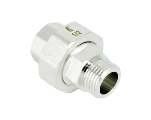 Сгон американка, ELSEN, TIN латунь, прямой, НВ, 1/2, 1/2, с плоским уплотнением, CN