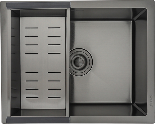 Мойка кухонная Gappo GS5040-6 с коландером, графит