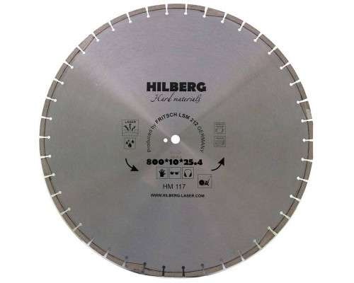 Диск алмазный Hilberg 800*25,4 Hard Materials Лазер HM117 Диск алмазный Hilberg 800*25,4 Hard Materials Лазер HM117