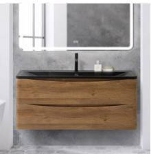Тумба с раковиной BelBagno Acqua 120 подвесная, rovere rustico, черная матовая раковина