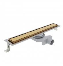 Plumberia Selection Трап душевой PS IN-TILE 6x90 2устор. накладка из нерж.стали, комбинир.затвор с горизонт. Выпуском Ду 50мм,40л/мин, цвет: золото 24К. PST90OR