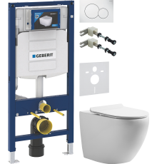 Комплект 5 в 1 Унитаз подвесной STWORKI Кронборг KR-01up безободковый, с микролифтом, встроенный, фарфор, с горизонтальным выпуском + Крепления Geberit Duofix 111.815.00.1 к стене + Звукоизоляция 156.050.00.1 + Инсталляция UP 320 111.300.00.5 (111.950.00.