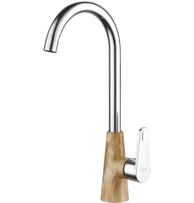 Смеситель для кухни Plstart PL4001-30 хром, бежевый мрамор