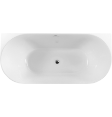 Акриловая ванна BelBagno BB412 170x80 см, овальная, со сливом-переливом, с донным клапаном