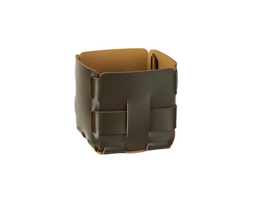 ADJ Корзинка Mini Bottega, 12x12xH13 см., цвет: оливковый/горчичный. 1013.55/40