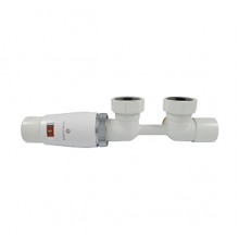 Узел подключения Schlosser DUO-PLEX MINI угловой, левый, головка М30х1,5 3/4 x М22x1,5, Белый 606100052