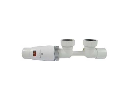 Узел подключения Schlosser DUO-PLEX MINI угловой, левый, головка М30х1,5 3/4 x М22x1,5, Белый 606100052