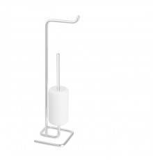 Gessi Goccia Стойка 61.4см., с держателем для туалетной бумаги и ершиком, напольная, цвет: белый. 38067#079