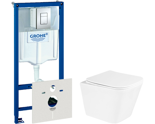 Комплект Унитаз подвесной BelBagno Due BB3103CHR/SC + Инсталляция Grohe Rapid SL 38772001 3 в 1 с кнопкой смыва + Шумоизоляция 37131000 Комплект Унитаз подвесной BelBagno Due BB3103CHR/SC + Инсталляция Grohe Rapid SL 38772001 3 в 1 с кнопкой смыва + Шумоизоляция 37131000