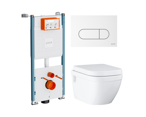 Комплект Унитаз подвесной Grohe Euro Ceramic 39703000 безободковый + Инсталляция VitrA V-Fix Core 732-5800-01PV + Кнопка Root Round 740-2200 белая глянцевая Комплект Унитаз подвесной Grohe Euro Ceramic 39703000 безободковый + Инсталляция VitrA V-Fix Core 732-5800-01PV + Кнопка Root Round 740-2200 белая глянцевая
