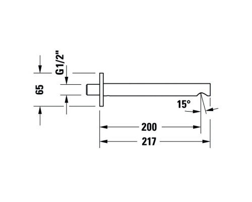 Duravit Circle Излив для ванны 20см., настенный, цвет: черный матовый. CE5240010C46