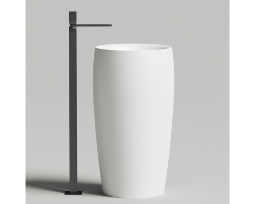 Salini Alda Раковина отдельностоящая  47х47х90см., без отв., донный клапан UpDown, S-sense,сифон, цвет: белый. 130311G