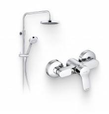 Душевой комплект Смеситель для душа Kludi Pure Easy 378410565 + Стойка Logo dual shower system 6809305-00