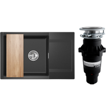 Комплект Мойка кухонная Granula Estetica 7807, черный + Измельчитель Bone Crusher BC 810-SL Slim Line