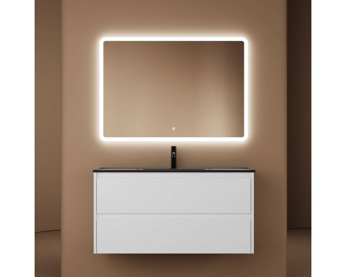 Мебель для ванной комнаты Sancos Libra 100 см белый глянец, черная раковина