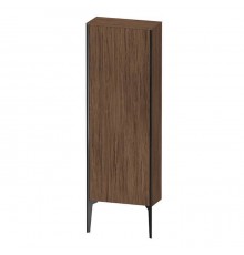 Duravit XViu Шкаф подвесной 50x24x133см, с 1 дверью, 3 стеклянными полками (петли слева), цвет: walnut dark/черный матовый. XV971500000,  XV1316LB221