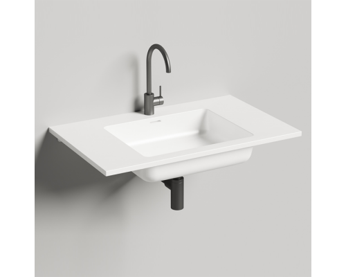 Salini Onda Раковина 80x50х16.3cм., с 1 отв., c переливом, мат-л: S-Stone, цвет: белый матовый. 1402201M*1