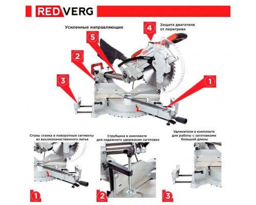 Пила торцовочная REDVERG RD-MS305-2100S Пила торцовочная REDVERG RD-MS305-2100S