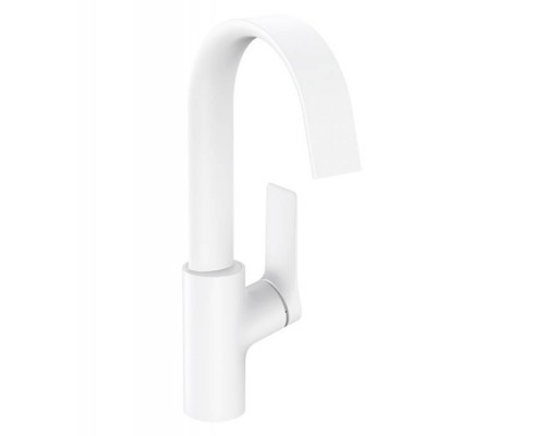 Hansgrohe Vivenis Смеситель для раковины, на 1 отв., с поворотным изливом, с донным клапаном, цвет: белый матовый. 75030700