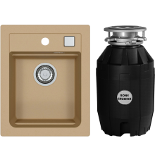 Комплект Мойка кухонная Alveus Atrox Granital 10 beige + Измельчитель Bone Crusher BC 810-AS