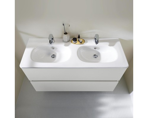 Burgbad Rocio Раковина 120см., накладная, 2 отв., двойная, цвет: белый. KBCK120C0001