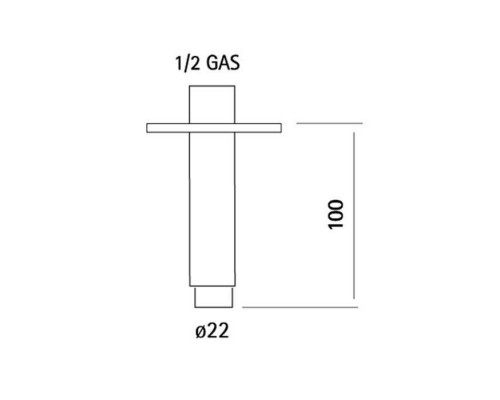 Cisal Xion Держатель верхнего душа 100 мм., потолочный монтаж, нерж сталь. DS013551D1
