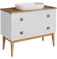 Тумба под раковину со столешницей ASB-Woodline Каталина 100 слоновая кость