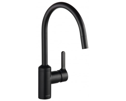 Kludi 42 851 3978 Bozz Смеситель для кухни 220 мм, выдвижной ∩ излив, черный мат 428513978
