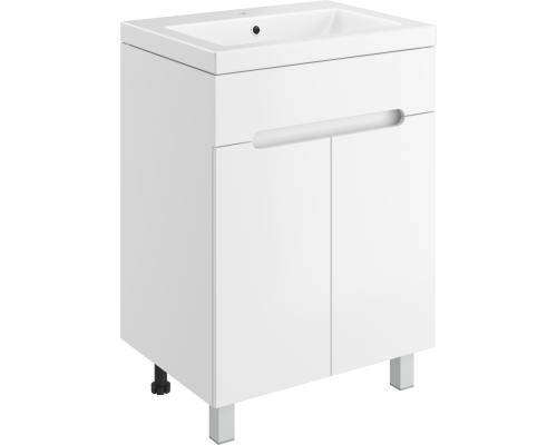 Тумба с раковиной DIWO Коломна 60 напольная, глянцевая белая