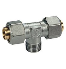 Тройник, Giacomini, R568AM, Н, 20 x 2, 1/2, 20 x 2, латунь, для труб GIACOTHERM, GIACOFLEX и многослойных