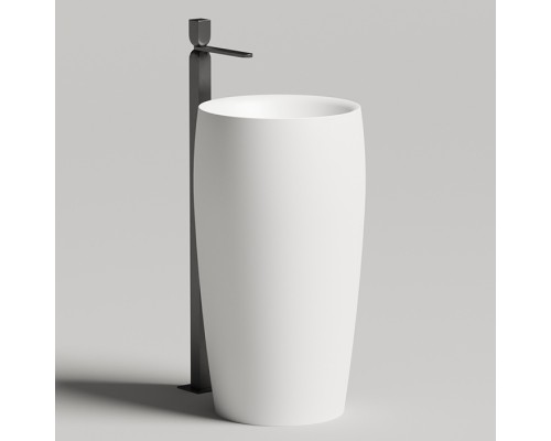 Salini Alda Раковина отдельностоящая  47х47х90см., без отв., донный клапан UpDown, S-sense,сифон, цвет: белый. 130311G