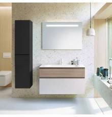 Burgbad Fiumo Комплект подвесной мебели 102х49х61см, с раковиной на 1 отв., ручки черные матовые, цвет: Eiche Dekor Cashmere / белый матовый. SFXN102F3956FOT45G0200C0001*1