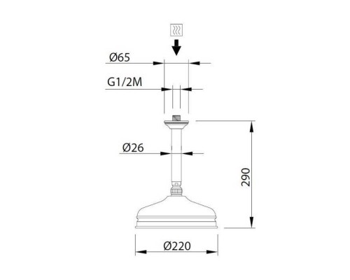 Carimali Colonial Верхний душ 22см., потолочный, цвет: хром. 27020C15/SOF-CR