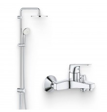 Душевой комплект Смеситель Grohe BauFlow 23601000 + Стойка New Tempesta Rustic 26452001