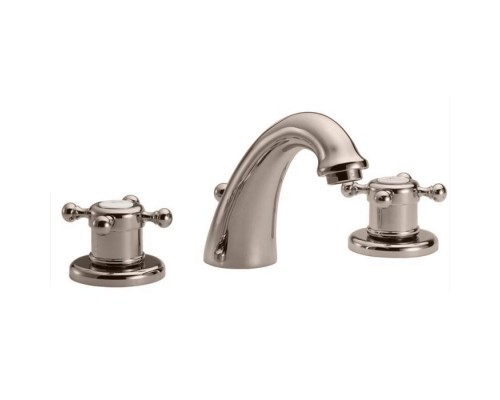 HUBER Victorian Смеситель термостатический для раковины на 3 отверстия с донным клапаном, цвет: никель матовый. VTT710102А Акция