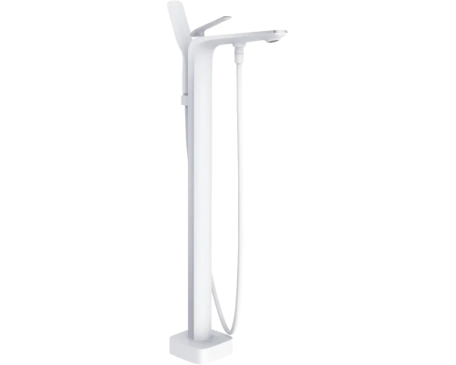 Напольный смеситель для ванны с душем Rose R1322F белый, хром