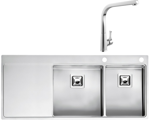 Комплект Мойка кухонная Reginox Nevada LUX OKG right L 40x30 сталь + Смеситель MEGA Mega MG-SUN03