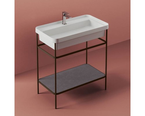 Artceram Fuori Scala Металлическая консоль 77х42.5х83см., напольная, с полочкой, цвет: moka/белый. TFC004 13 00,  TFL035 05 00 *1,  ACA057 56