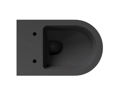 Alice Hide Round Унитаз 57х37см., подвесной, безободковый, без сиденья и крышки, цвет: чёрный матовый. 31170108,  FIX10